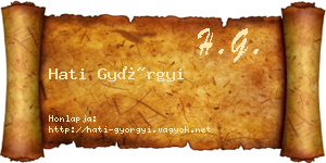 Hati Györgyi névjegykártya